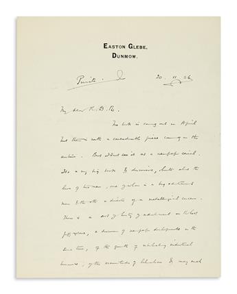 WELLS, H.G. Small archive of 14 letters and postcards Signed, H.G., H.G.W. or H.G. Wells, to journalist Ralph David Blumenfeld: